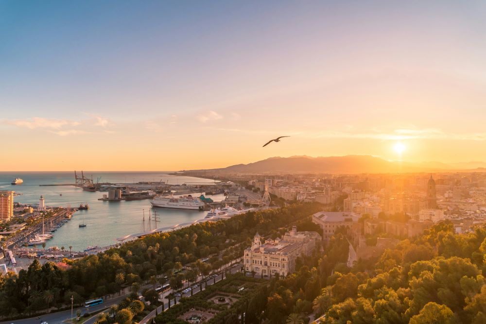 sunset from Gibralfaro Castle, Malaga, Spain - featured image for the article 