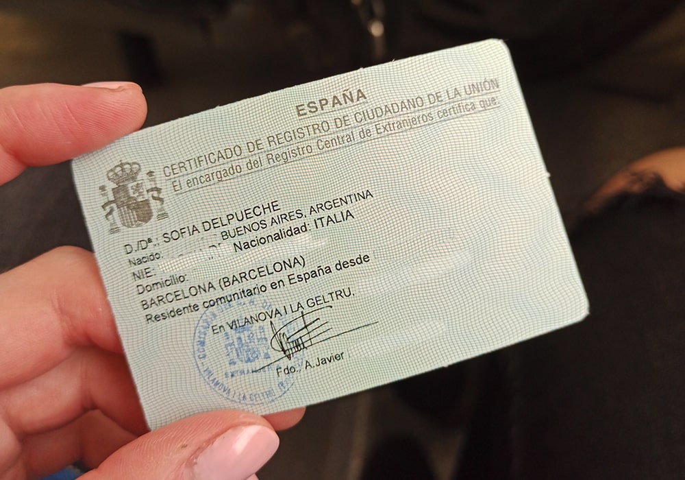 nie spanish number